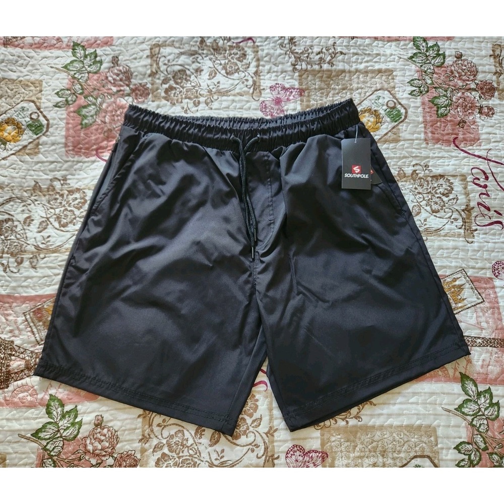 Southpole Shorts Mens XL Pull On‎ Athletic Drawstring Pockets 7" Polyester Black